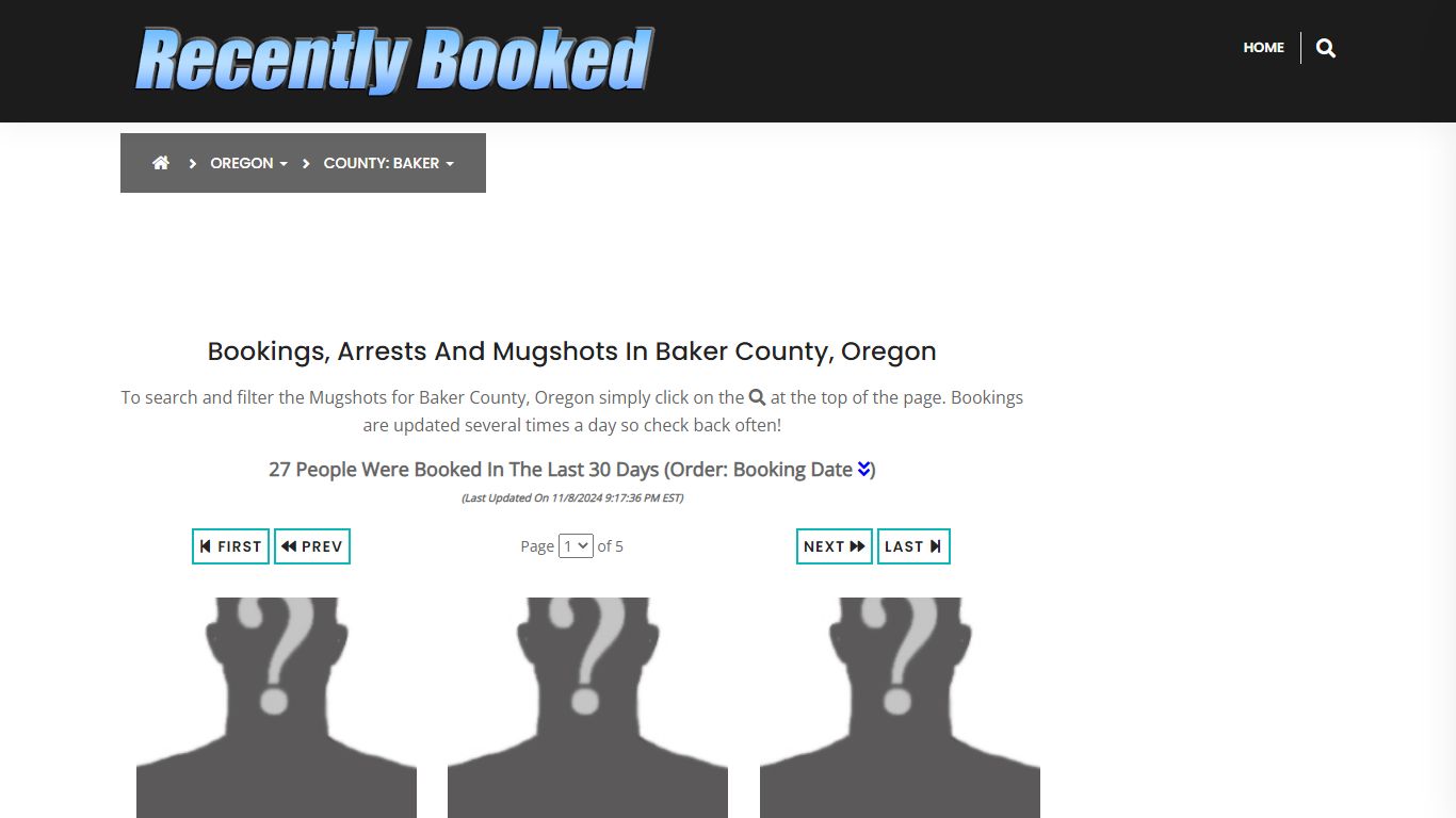 Bookings, Arrests and Mugshots in Baker County, Oregon - Recently Booked